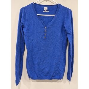 Karl Marc John Cashmere Cotton Silk Blend Button Neck Sweater Size Small